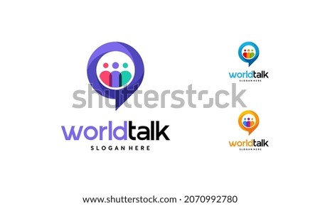 World Forum logo designs concept vector, World Talk logo symbol designs, Discuss symbol