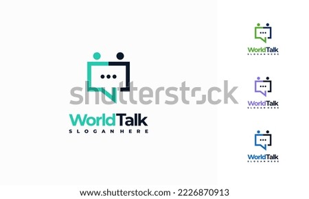 World Forum logo designs concept vector, World Talk logo symbol designs, Discuss symbol