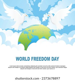 World Freedom Day background. Vector illustration.