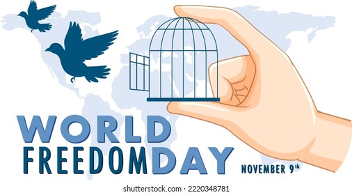 World Freedom Day Banner Design illustration