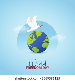 world freedom day, freedom day creative Poster, vector, 3d, illustration, november 9.