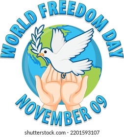 World Freedom Day Logo Design illustration
