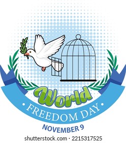 World freedom day postr template illustration