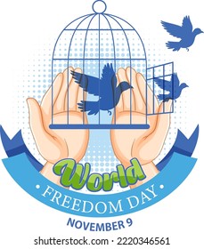 World freedom day postr template illustration