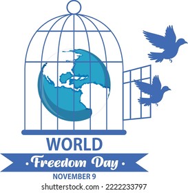 World freedom day postr template illustration