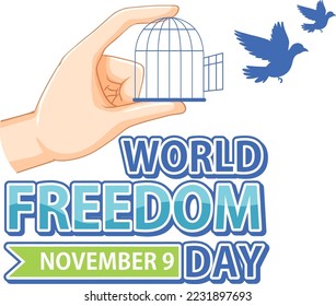 World freedom day postr template illustration
