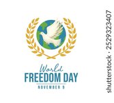 World Freedom Day vector design template good for celebration usage. World Freedom Day design. flat design. eps 10.