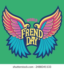 world friend day vector art illustration