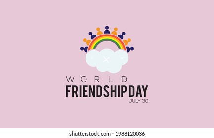 World Friendship Day banner Concept Observed on Every July 30. Friendship Day background, Banner, Poster, Card Awareness Campaign Template.