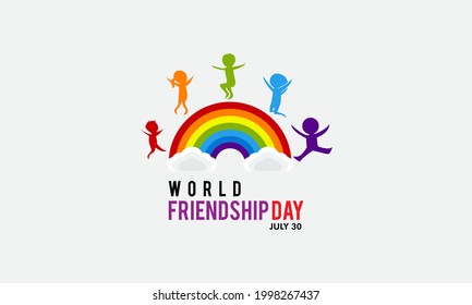 World Friendship Day banner Concept Observed on Every July 30. Friendship Day background, Banner, Poster, Card Awareness Campaign Template.