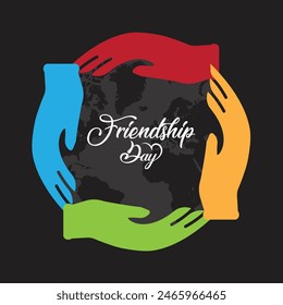 World Friendship Day every year in July. Template for background, banner, card, poster with text inscription.