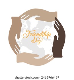 World Friendship Day every year in July. Template for background, banner, card, poster with text inscription.
