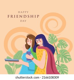 World friendship day greeting with illustration.