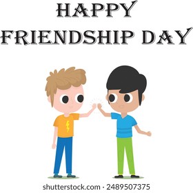 World Friendship Day. It is also known as International Friendship Day. Two friends with white background