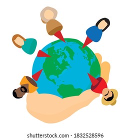 World friendshipday icon. Isometric illustration of world friendshipday vector icon for web