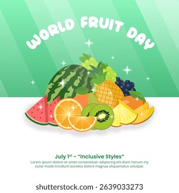 World Fruit Day design with fresh fruits