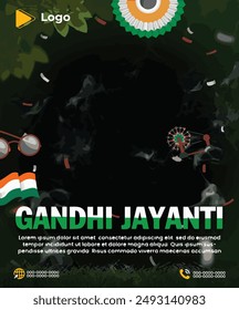 World Gandhi Jayanti day celebration promotion template design | World Gandhi Jayanti day  celebration square social media post and web banner design template | World Gandhi Jayanti day  poster banner