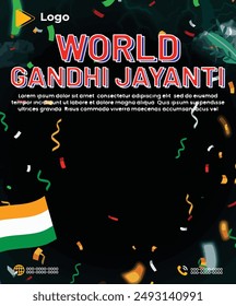 World Gandhi Jayanti day celebration promotion template design | World Gandhi Jayanti day  celebration square social media post and web banner design template | World Gandhi Jayanti day  poster banner