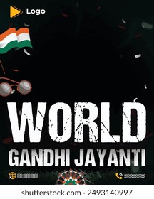 World Gandhi Jayanti day celebration promotion template design | World Gandhi Jayanti day  celebration square social media post and web banner design template | World Gandhi Jayanti day  poster banner