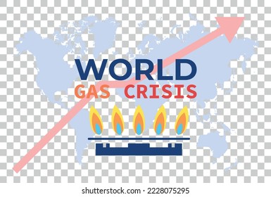 World gas crisis. fuel energy crisis sanctions. Vector illustration concept