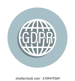 World, gdpr badge icon. Simple glyph, flat vector of gdpr icons for ui and ux, website or mobile application