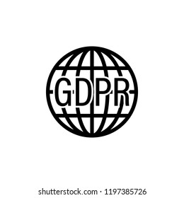 world, GDPR icon. Element of gdpr icon for mobile concept and web apps.Detailed world, GDPR icon can be used for web and mobile