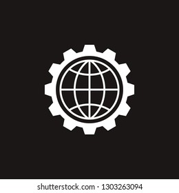 world gear icon. world gear vector design. Sign design. Vector design. Logo. Vector illustration