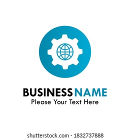 World with gear logo template illustration