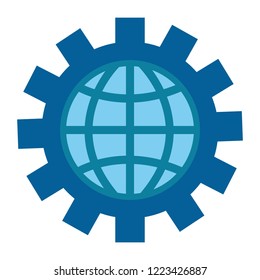 world gear work on white background