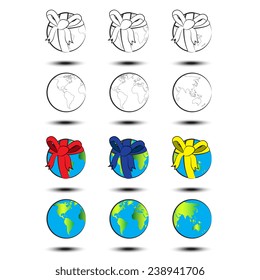 World gift on white background. Vector eps10.  