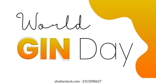 World Gin Day. The second saturday in june. World Gin Day. The second saturday in june. White background. Eps 10.