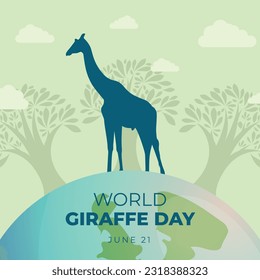 world giraffe day design template for celebration. giraffe day vector design. giraffe vector design. flat design of animal.