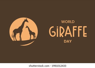 World Giraffe Day, Holiday concept. Template for background, banner, card, poster, t-shirt with text inscription, vector eps 10