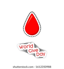 World Give Day vector Design with Blood Icon