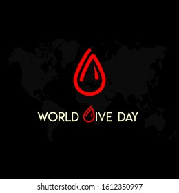 World Give Day vector Design with the blood icon that forming the letter G for "give"