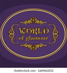 World of glamour. Elegant violet vector logo.