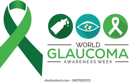 World Glaucoma awareness week is observed every year in March. Holiday, poster, card and background vector illustration design.