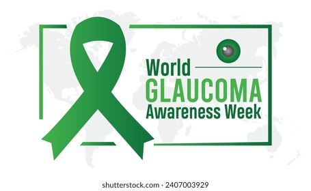 World Glaucoma awareness week is observed every year in March. Holiday, poster, card and background vector illustration design.