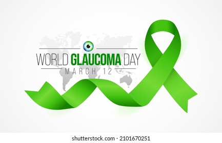 World Glaucoma day is observed every year on March 12, it is a group of eye conditions that damage the optic nerve, the health of which is vital for good vision. Vector illustration
