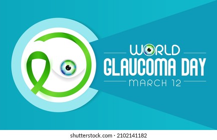 World Glaucoma day is observed every year on March 12, it is a group of eye conditions that damage the optic nerve, the health of which is vital for good vision. Vector illustration
