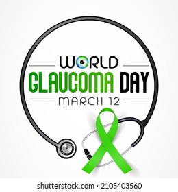 World Glaucoma day is observed every year on March 12, it is a group of eye conditions that damage the optic nerve, the health of which is vital for good vision. Vector illustration