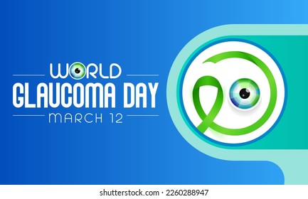 World Glaucoma day is observed every year on March 12, it is a group of eye conditions that damage the optic nerve, the health of which is vital for good vision. Vector illustration