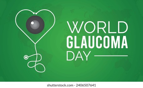 World Glaucoma day is observed every year in March. Holiday, poster, card and background vector illustration design.