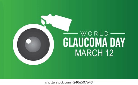 World Glaucoma day is observed every year in March. Holiday, poster, card and background vector illustration design.