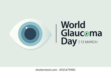 World Glaucoma day is observed every year on March 12, it is a group of eye conditions that damage the optic nerve, the health of which is vital for good vision. Vector illustration