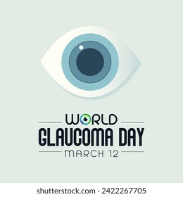 World Glaucoma day is observed every year on March 12, it is a group of eye conditions that damage the optic nerve, the health of which is vital for good vision. Vector illustration