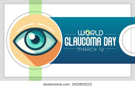 World Glaucoma day is observed every year on March 12, it is a group of eye conditions that damage the optic nerve, the health of which is vital for good vision. Vector illustration