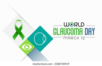 World Glaucoma day is observed every year on March 12, it is a group of eye conditions that damage the optic nerve, the health of which is vital for good vision. Vector illustration