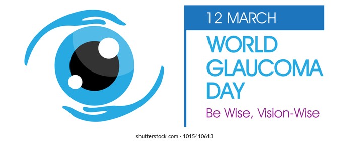 world glaucoma day on March 12 background, hands holding big eye