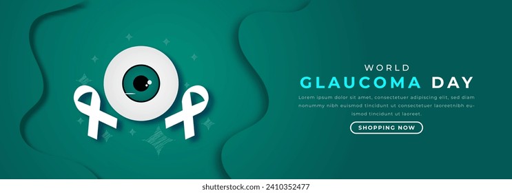 World Glaucoma Day Paper cut style Vector Design Illustration for Background, Poster, Banner, Advertising, Greeting Card